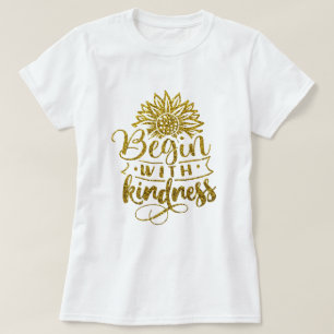 Camiseta Dourado brilho Começar Com O Tanque De Bondade