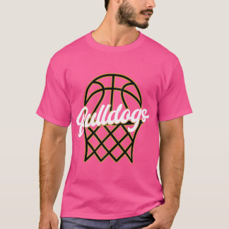 Camiseta Dourado Buldogue Negro Mascote De Basquete Para Ba