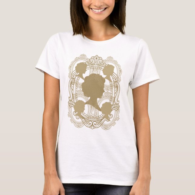 Camiseta Dourado Cameo Damas de Espaguete Armadilhas Chave  (Frente)