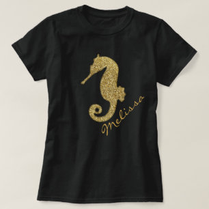 Camiseta Dourado Cavalo-marinho personalizado