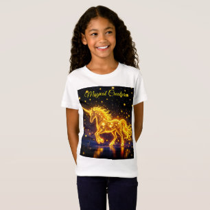Camiseta Dourado conto de fadas de chifre de cavalo céu not