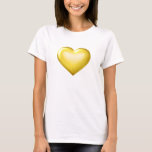 Camiseta Dourado coração de vidro<br><div class="desc">Esta t-shirt apresenta um coração dourado com uma aparência vítrea no seu centro. Clique em "Personalizar!" para redimensionar/reposicionar o coração de vidro dourado, altere a cor da t-shirt e/ou adicione texto personalizado. Escolha estilo, tamanho e cor da fonte. O design de vidro de ouro é excelente para uma comemoração de...</div>