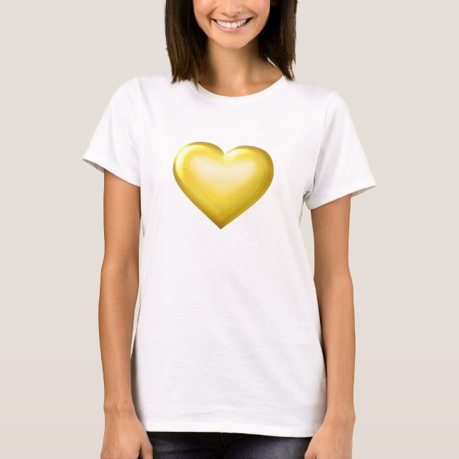 Camiseta Dourado coração de vidro (Frente)