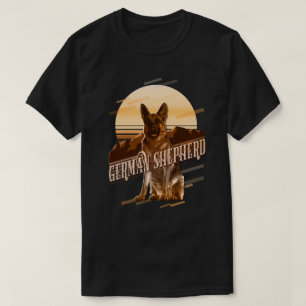 Camiseta Dourado do German shepherd gráfico retrorreflecto