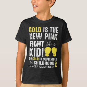 Camiseta Dourado é o novo rosa - a consciência do Cancer in