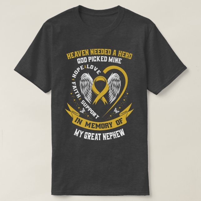 Camiseta Dourado em memória do meu Cancer de infância do so (Frente do Design)