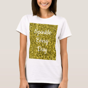 Camiseta Dourado escuro amarelo brilho falso Faísca todos o