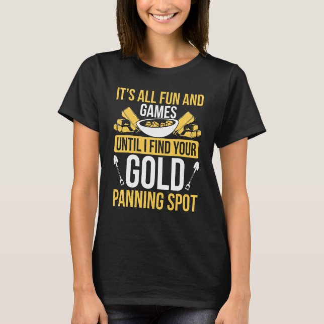 Camiseta Dourado espectador de ponto de mineração Miner Dig (Frente)