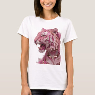 Camiseta Dourado Espirituoso TIGRE ROSA Design Ousado