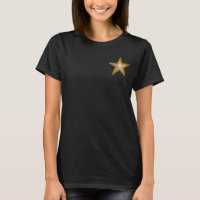 "Dourado" Estrela "dois tons" t-shirt preta