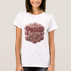 Camiseta Dourado Marcante PROUD MOM Design Personalizado