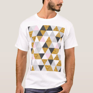 Camiseta Dourado mármore, textura geométrica perfeita
