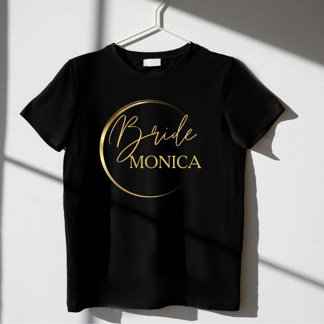 Camiseta Dourado moderno escrip, noivas minimalistas person (Criador carregado)