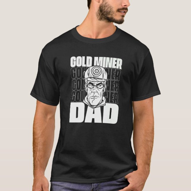 Camiseta Dourado Pai Mineiro Prospectando Minas de Trabalho (Frente)