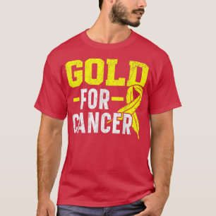 Camiseta Dourado para o Cancer de infância na quadra de sup
