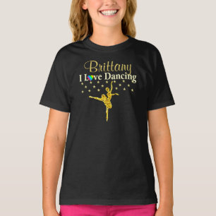 Camiseta DOURADO PERSONALIZADO EU ADORO DANÇAR PARA CAMpar