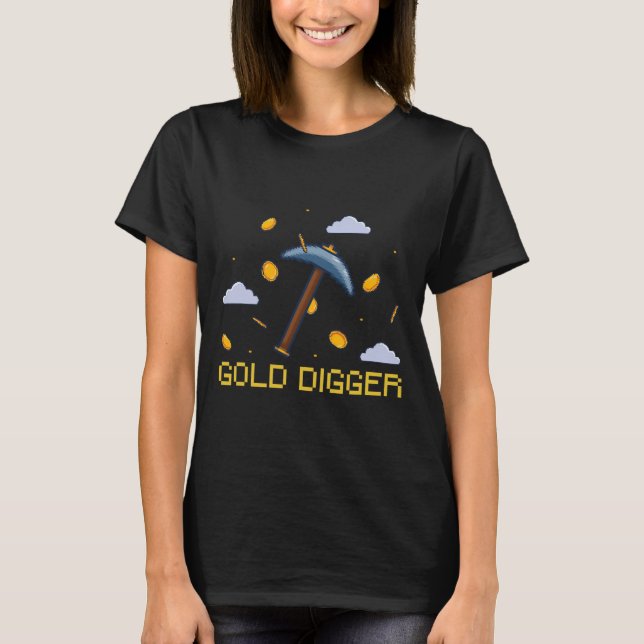 Camiseta Dourado tesouro caçador de Dourado diafragma Pixel (Frente)