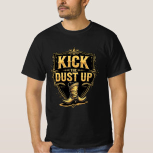Camiseta Dourado texto ocidental: Chute a poeira
