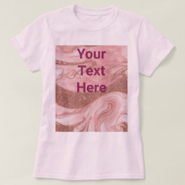 Camiseta Dourado Texto Personalizado Básico T-Shirt Rosa Ro