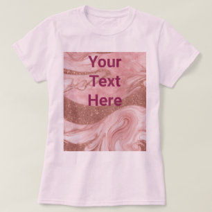 Camiseta Dourado Texto Personalizado Básico T-Shirt Rosa Ro