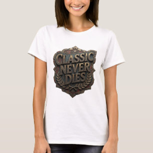 Camiseta Dourado Vibrante MOTIVO ARTÍSTICO CLÁSSICO NUNCA M