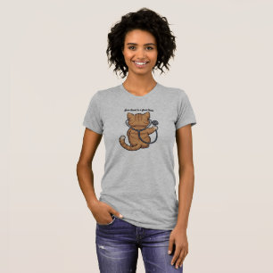 Camiseta Doutor Cat - Gatinho Engraçado e Bonito com Esteto