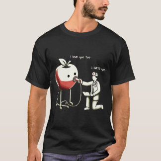 Camiseta Doutor e Apple: Eu Odeio Você, Eu Te Amo T-Shirt