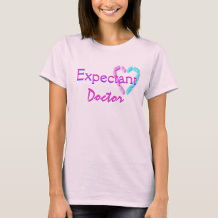 Camiseta Doutor expectante Cor-de-rosa