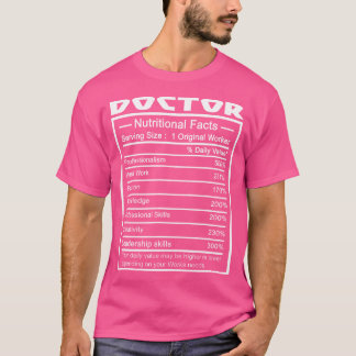 Camiseta Doutor Funny Job Título Trabalhador Fatos Nutrição