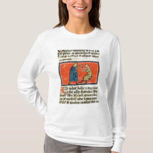 Camiseta Doutor que cauterising uma ferida com fogo