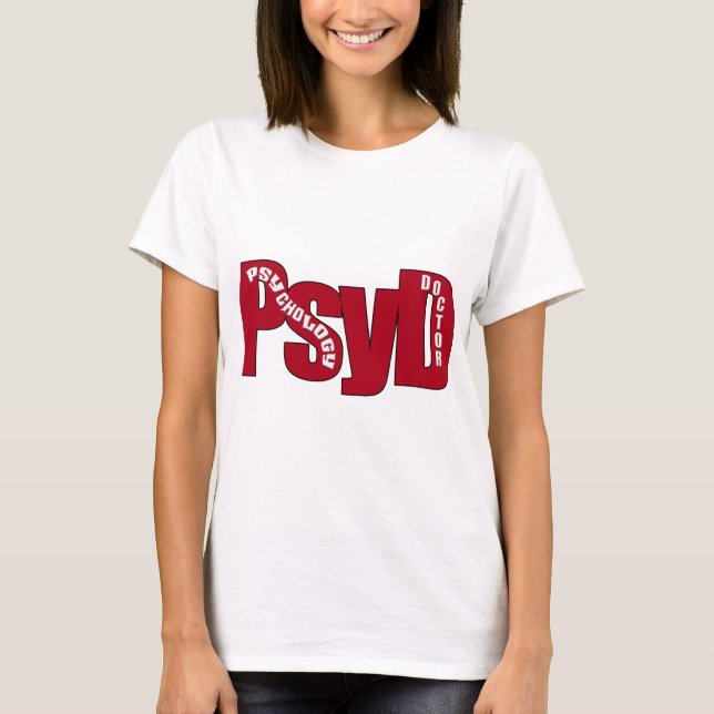 Camiseta DOUTOR VERMELHO GRANDE PSICOLOGIA CORAJOSO de PsyD (Frente)