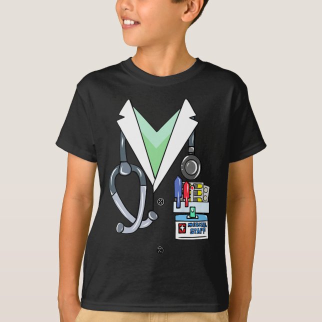 Camiseta Doutor White Lab Casaco Costume Halloween Médico (Frente)