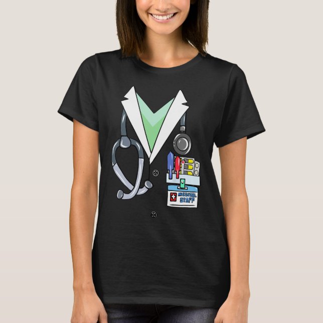 Camiseta Doutor White Lab Casaco Costume Halloween Médico (Frente)