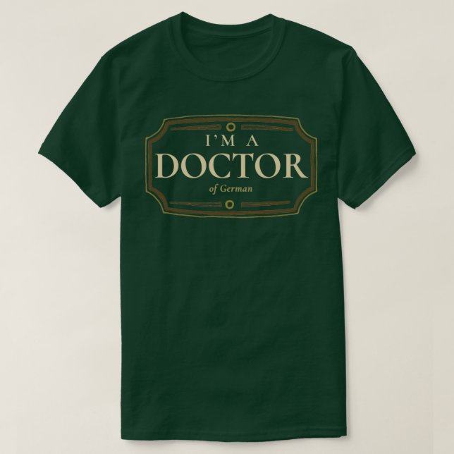Camiseta Doutorado Alemão com Graduação PhD - Presente 1 (Frente do Design)