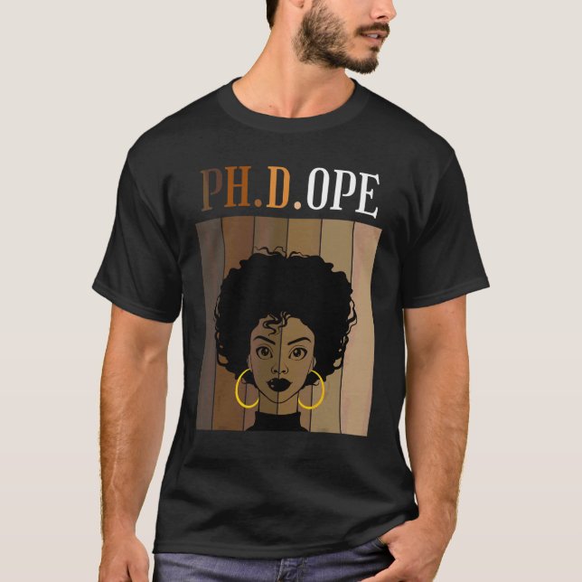 Camiseta Doutorado Em Doutorado Ph D Ope Em Alunos Negros (Frente)