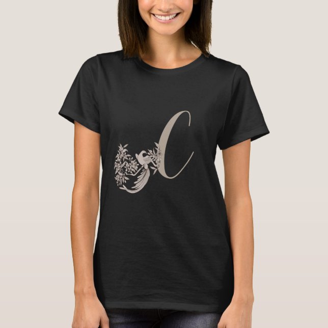 Camiseta Dove Elegant Monogram Initial C  (Frente)