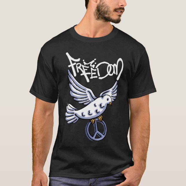 Camiseta Dove Holding Peace Symbol streetwear (Frente)