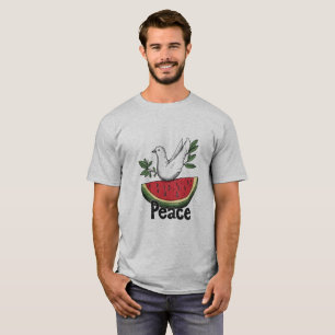 Camiseta Dove of Peace & Watermelon س ل ا م ب و ي ط خ