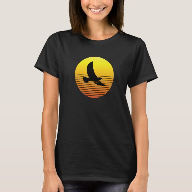 Camiseta Dove Pigeon Bird Silhouette at Sunset Wildlife Nat (Frente)