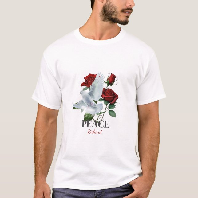 Camiseta Dove Rose Custom Name Personalized T-Shirt (Frente)