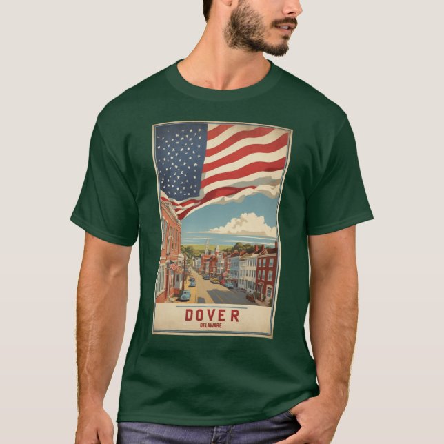 Camiseta Dover Delaware EUA Viagens vintage Turismo Oversiz (Frente)