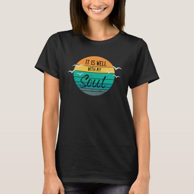 Camiseta Doves It is Well with My Soul Christian Jesus Vint (Frente)