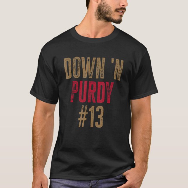 Camiseta Down 'N Purdy 13 Brock Purdy American Football Qua (Frente)