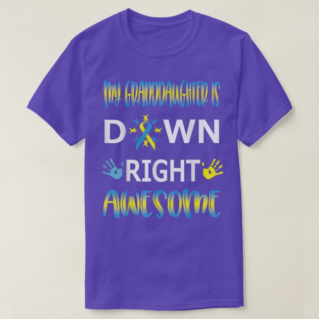 Camiseta Down Syndrome Grandma Grandpa Down Right Awesome T (Frente do Design)
