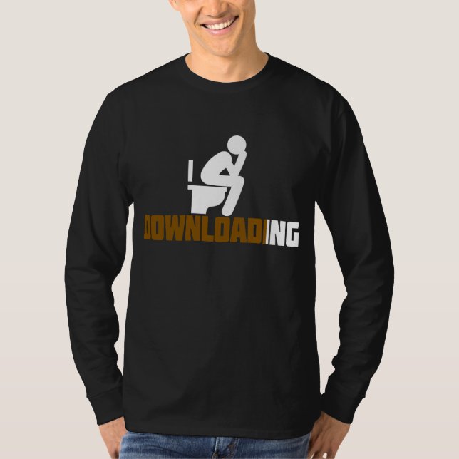 Camiseta Download - Engraçado Pooping Sarcástico Toilet (Frente)