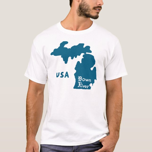 Camiseta Downriver Michigan Blue (Frente)