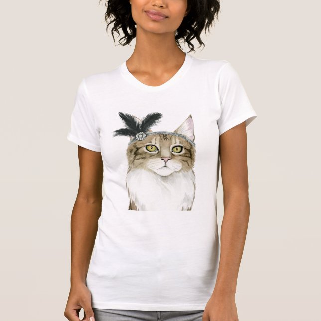 Camiseta Downton Cat | Adorados Com Penas (Frente)