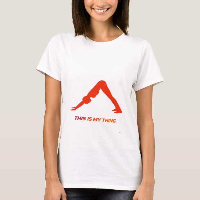 Camiseta Downward Dog Yoga Silhouette Minimal Lifestyle (Frente)