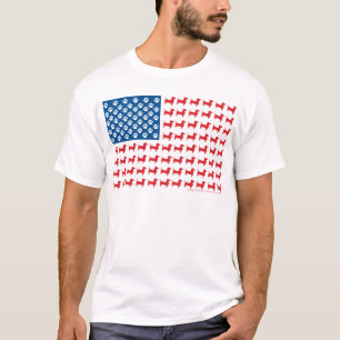 Camiseta Doxie - bandeira americana patriótica do Dachshun