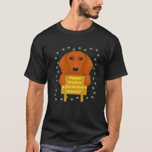 CAMISETA DOXIE ENGRAÇADO DOG WIENER DOG FELIZ DESEJA DACHSH